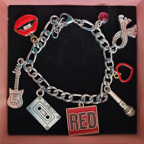 New Taylor Swift's "Red Eras" Inspired Vigaro Stainless Steel Charm Bracelet - Picture 1 of 3
